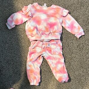 Cat & Jack Pink and Orange Tie-Dye Sweats